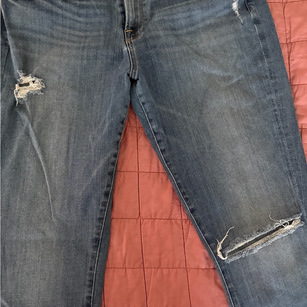 Lucky Brand Distressed Dark Blue Boyfriend Jeans